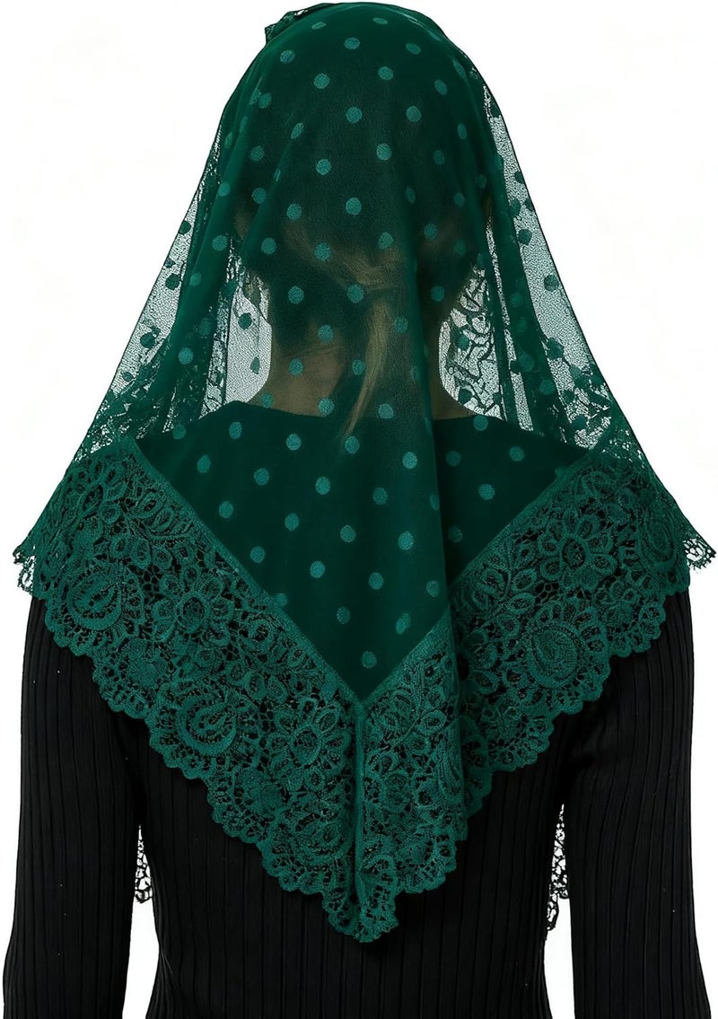 Wgior Triangle Vintage Inspired Lace Chapel Veils Catholic Mass Head Covering Scarf Mantilla Veils for Church - Image 5